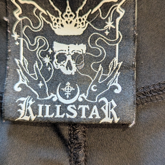 KILLSTAR Black Gothic Pentagram Zipper Leggings Pants Medium - Picture 7 of 8